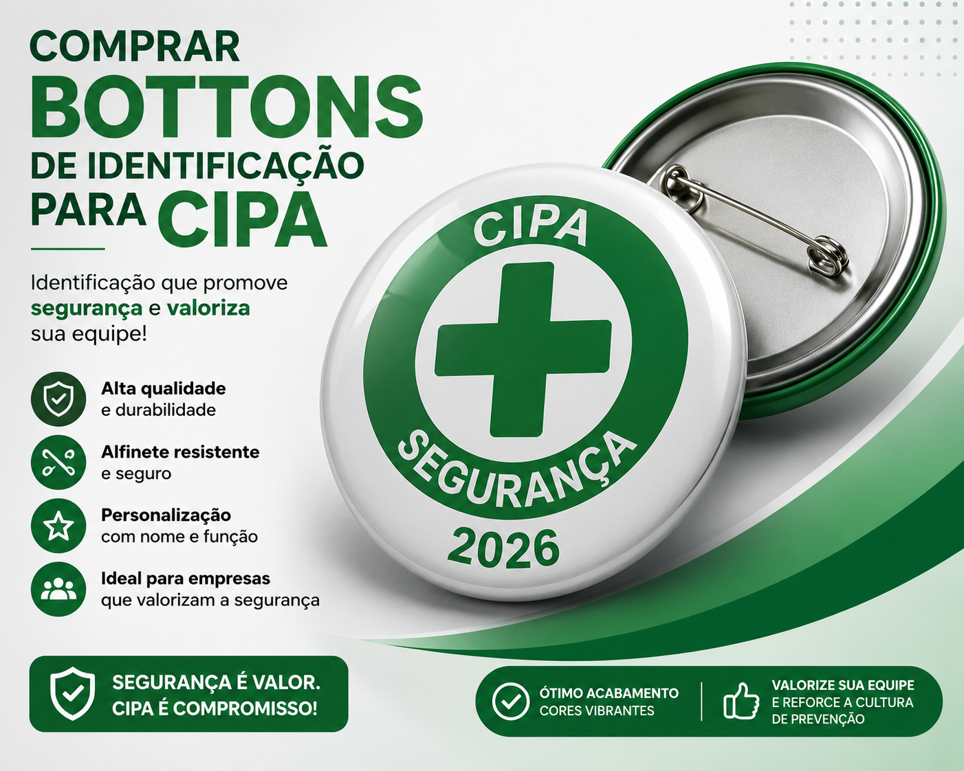 Comprar Bottons de Identificação para CIPA